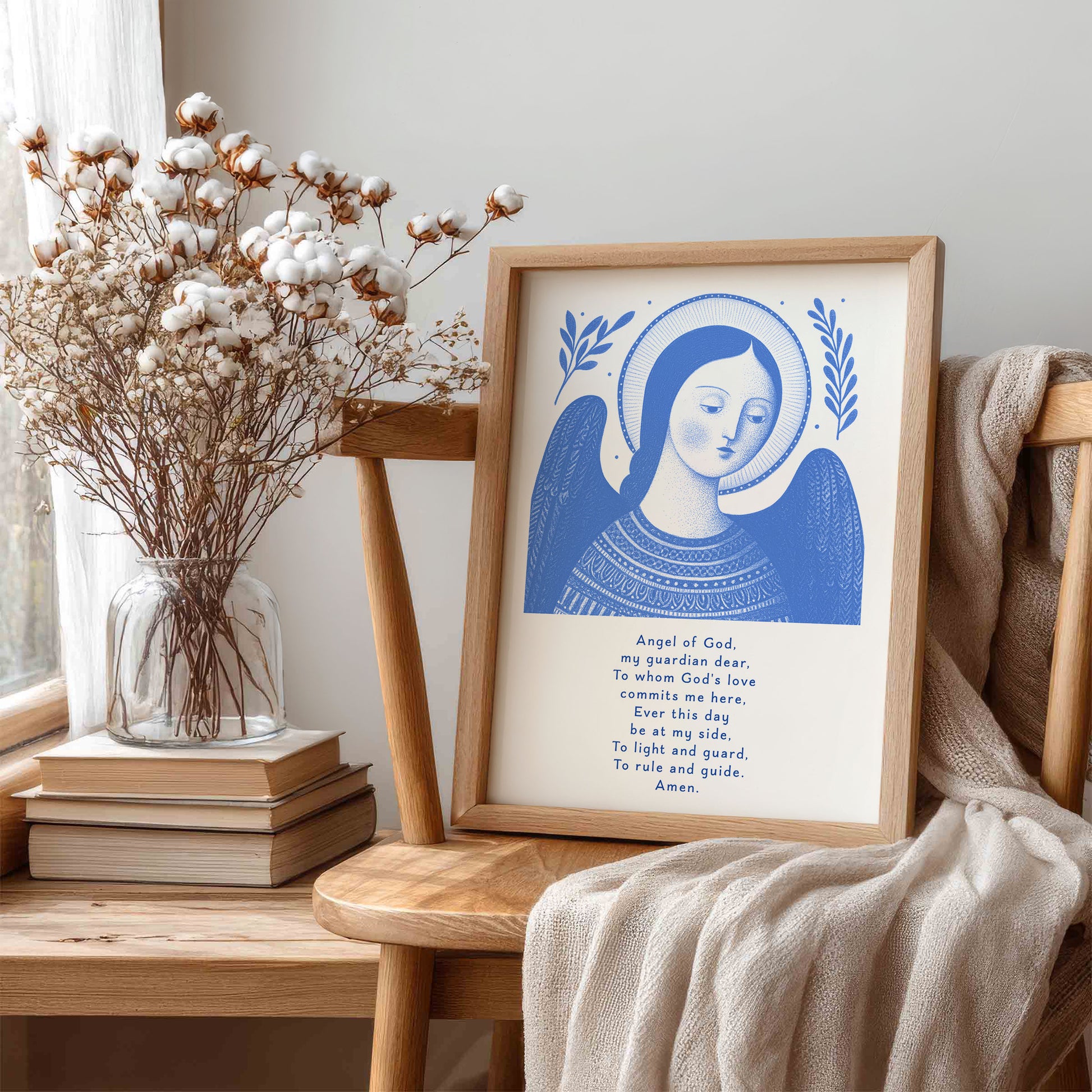 Guardian Angel for Girls Art Print - Blue interior mockup 05 - p_2_girl_0001_Layer 9