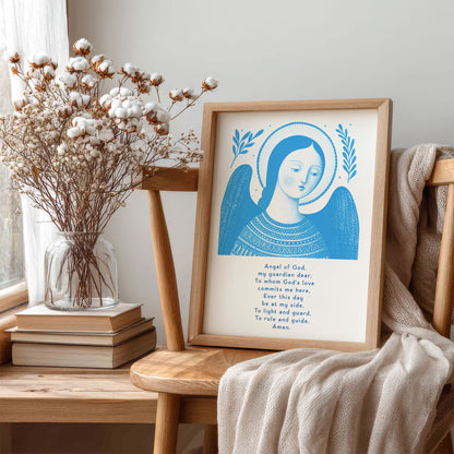 Guardian Angel for Girls Art Print - Deep Blue interior mockup 06 - p_2_girl_0002_Layer 8