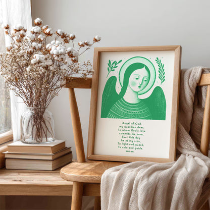 Guardian Angel for Girls Art Print - Green interior mockup 05 - p_2_girl_0004_Layer 6