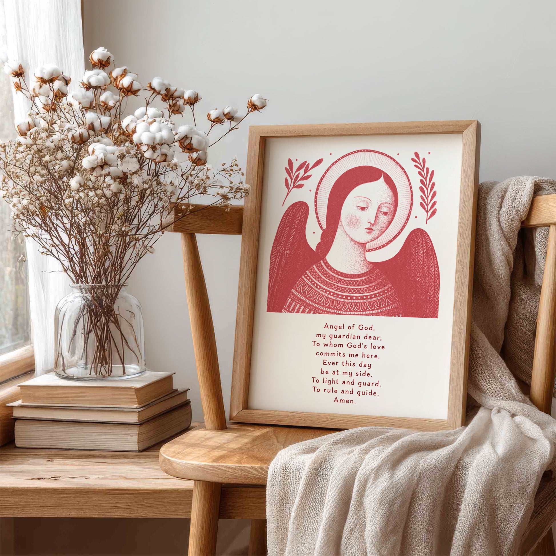 Guardian Angel for Girls Art Print - Red interior mockup 06 - p_2_girl_0007_Layer 3