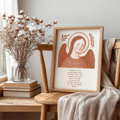 Guardian Angel for Girls Art Print - Terracotta interior mockup 05 - p_2_girl_0009_Layer 1
