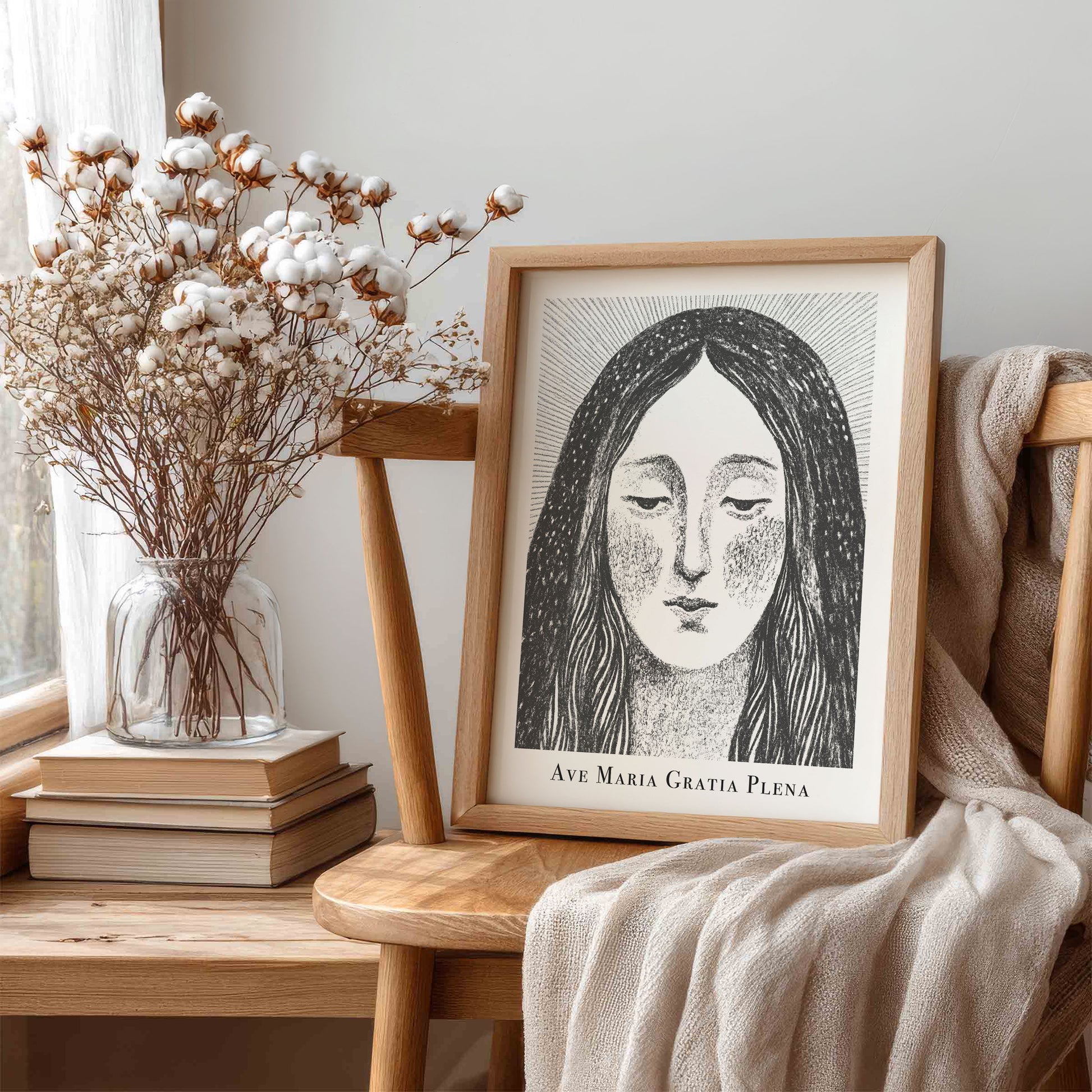 Virgin Mary Art Print - Black interior mockup 05 - p_2_maria_0000_Layer 10