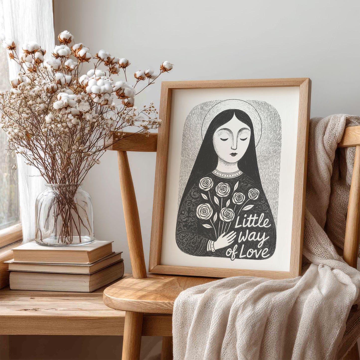 St Therese of Lisieux Art Print - Black interior mockup 05 - p_2_ter_0000_Layer 10