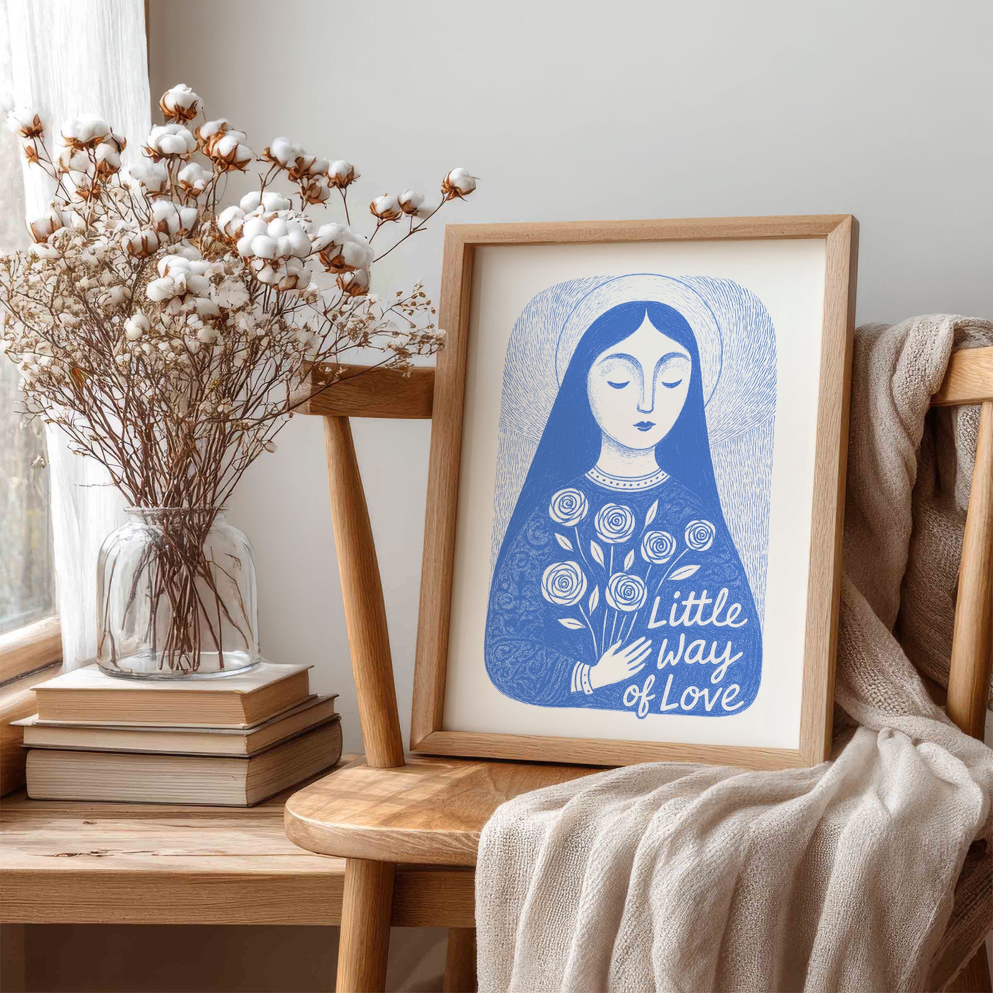 St Therese of Lisieux Art Print - Blue interior mockup 05 - p_2_ter_0001_Layer 9