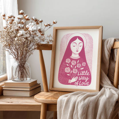 St Therese of Lisieux Art Print - Pink interior mockup 05 - p_2_ter_0005_Layer 5