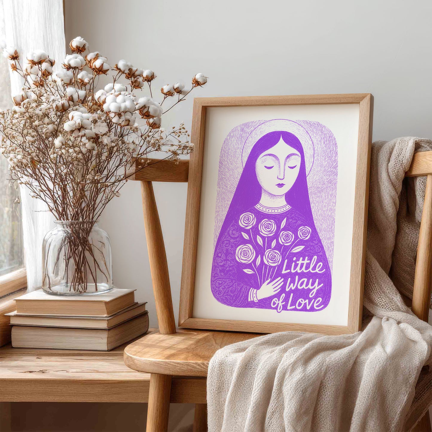 St Therese of Lisieux Art Print - Purple interior mockup 06 - p_2_ter_0006_Layer 4