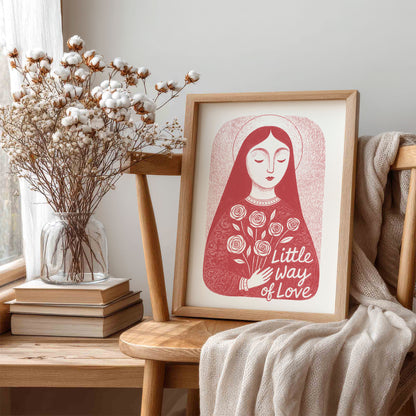 St Therese of Lisieux Art Print - Red interior mockup 06 - p_2_ter_0007_Layer 3
