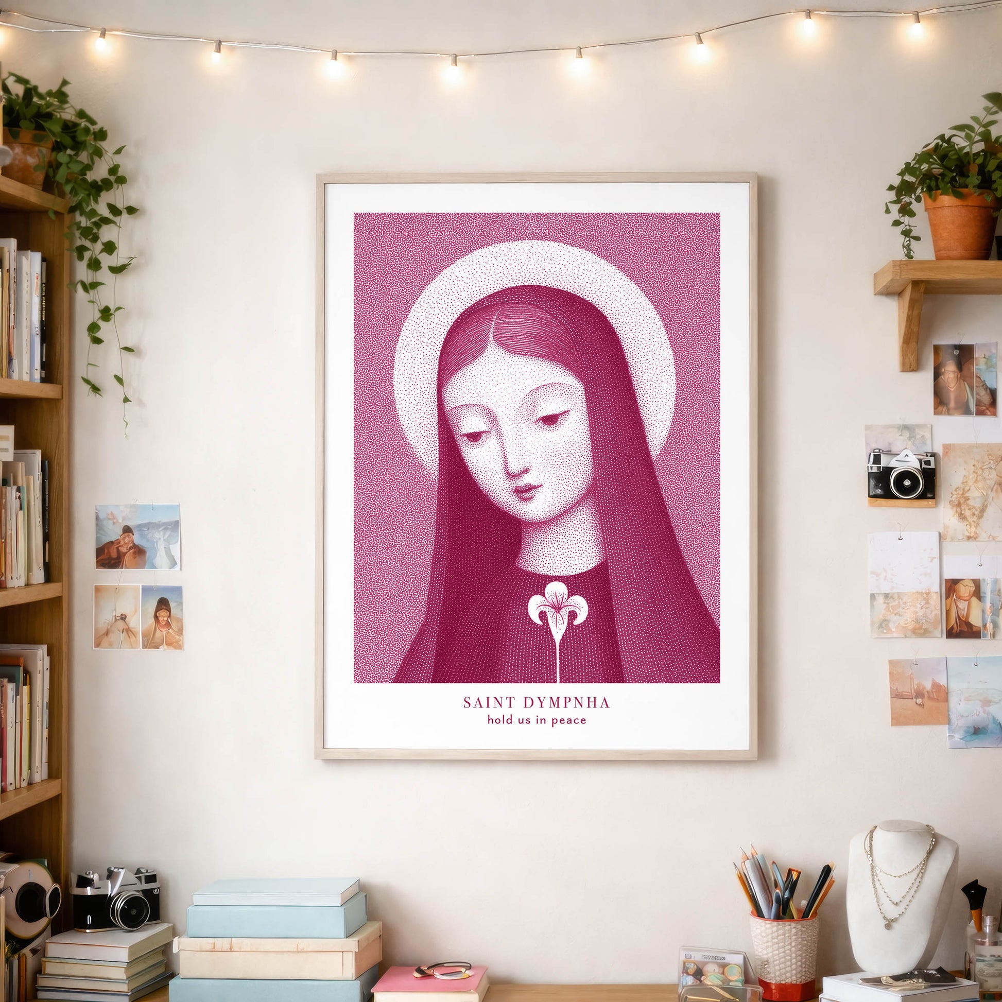 St Dymphna Art Print - Pink interior mockup 05 - p_30_teeng_BIG_0003_Layer 10