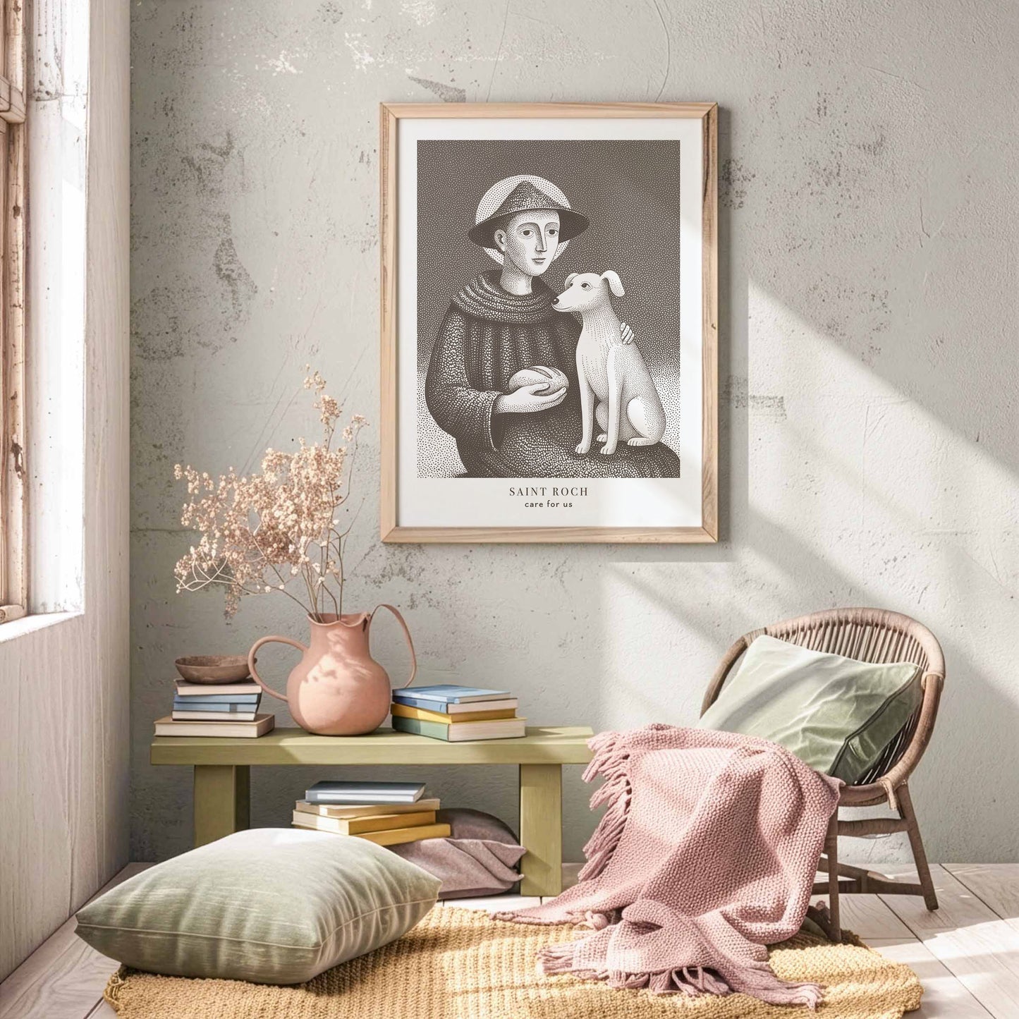 St Roch Art Print - Brown interior mockup 05 - p_31_greenesh_plaster_0002_Layer 9