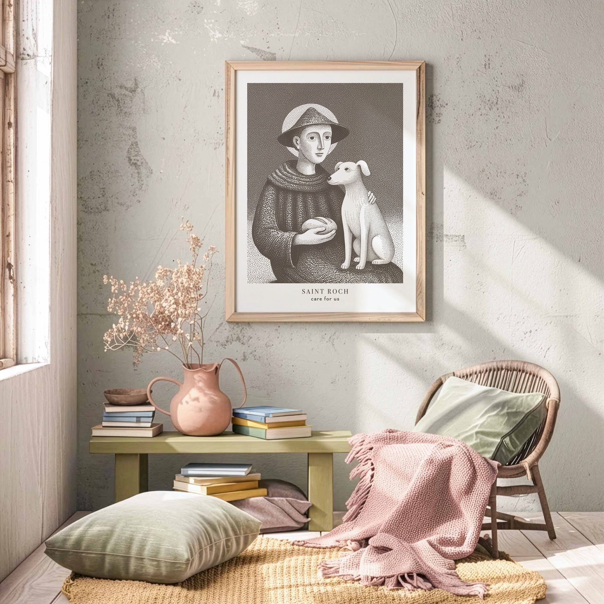 St Roch Art Print - Brown interior mockup 05 - p_31_greenesh_plaster_0002_Layer 9