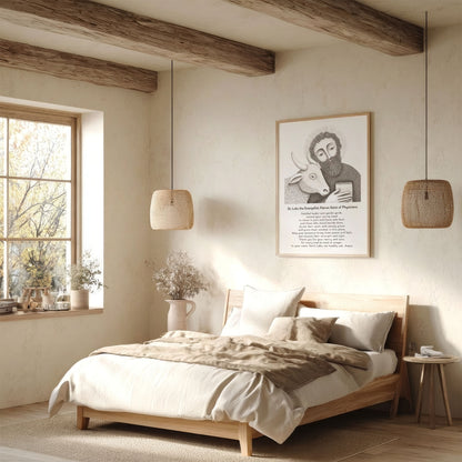 St Luke Art Print - Brown interior mockup 05 - p_36_scandi_bedr_0002_Layer 4