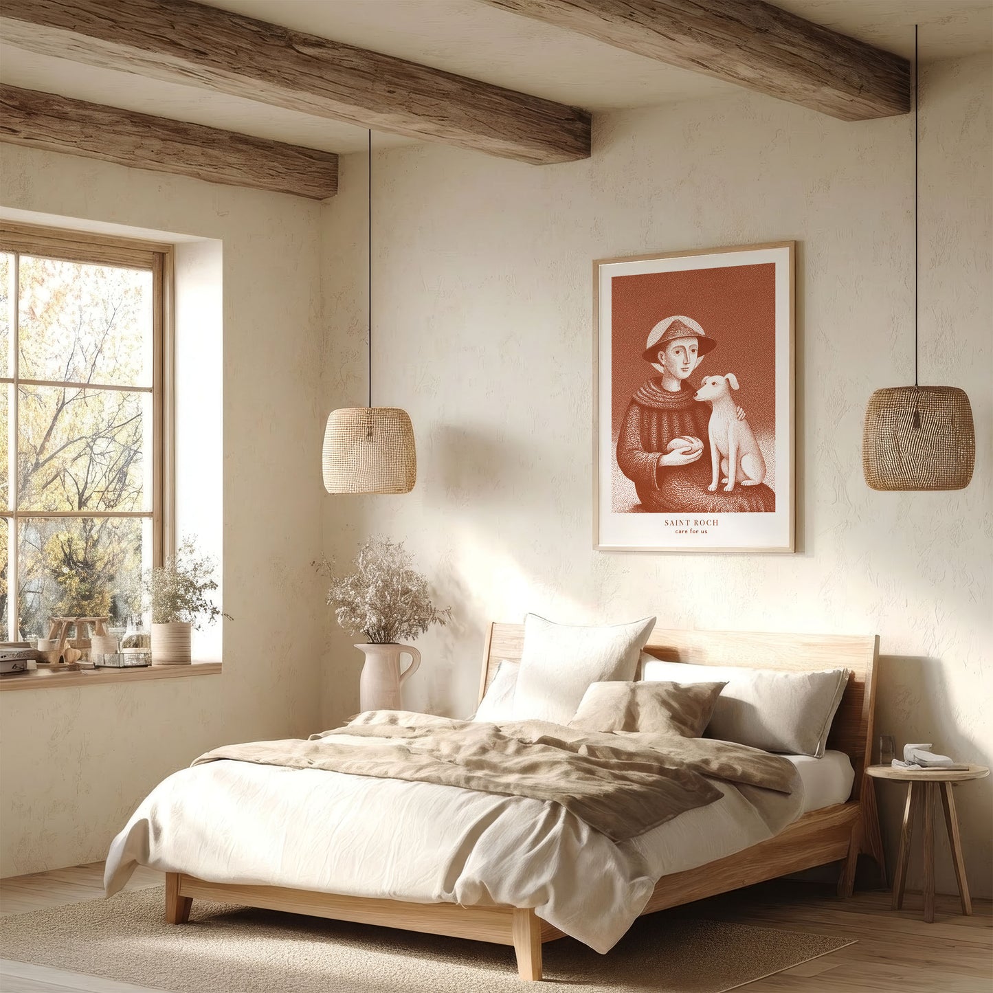 St Roch Art Print - Terracotta interior mockup 04 - p_36_scandi_bedr_0008_Layer 10