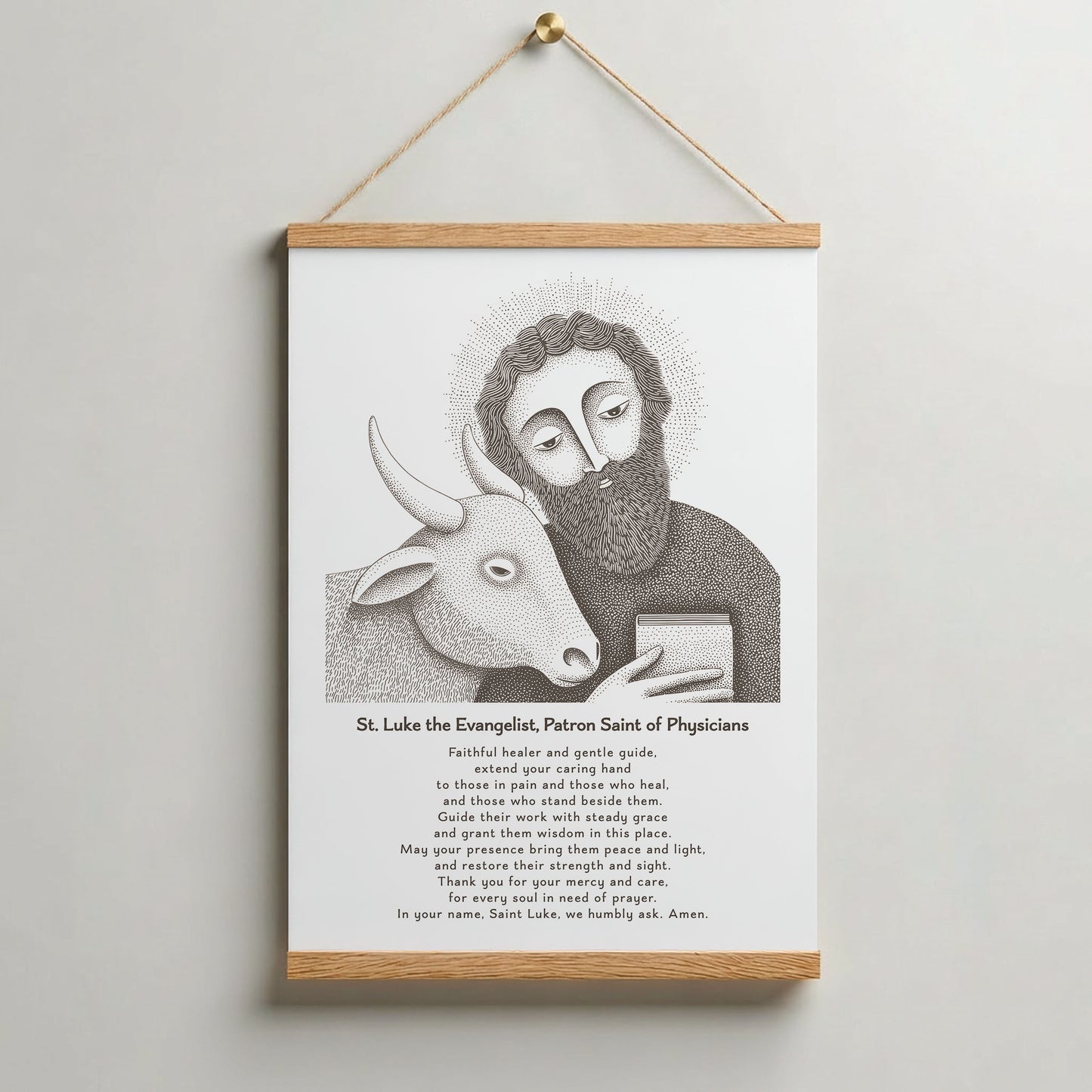 St Luke Art Print - Brown interior mockup 06 - p_37_hanging_0003_Layer 7