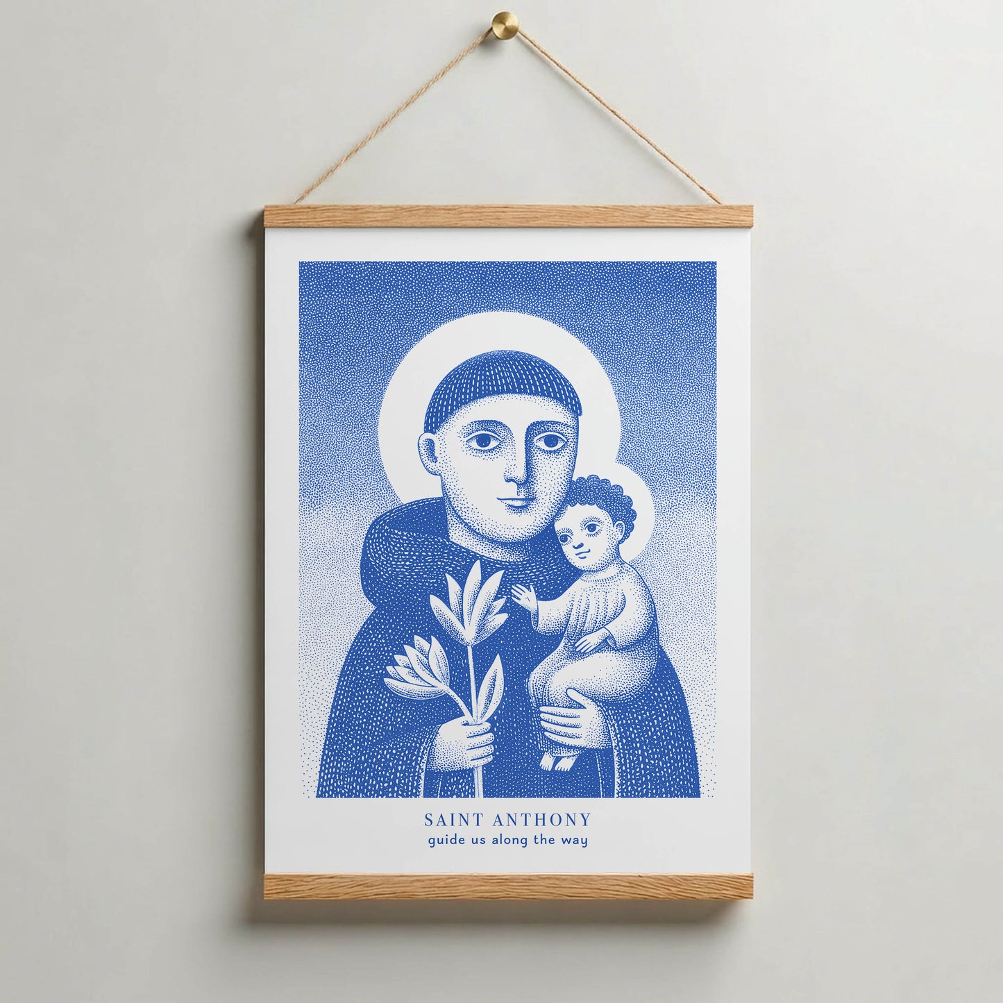 St Anthony Art Print - Blue interior mockup 06 - p_37_hanging_0009_Layer 13 copy