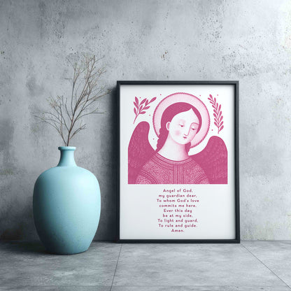 Guardian Angel for Boys Art Print - Pink interior mockup 09 - p_3_boy_0000_Layer 2