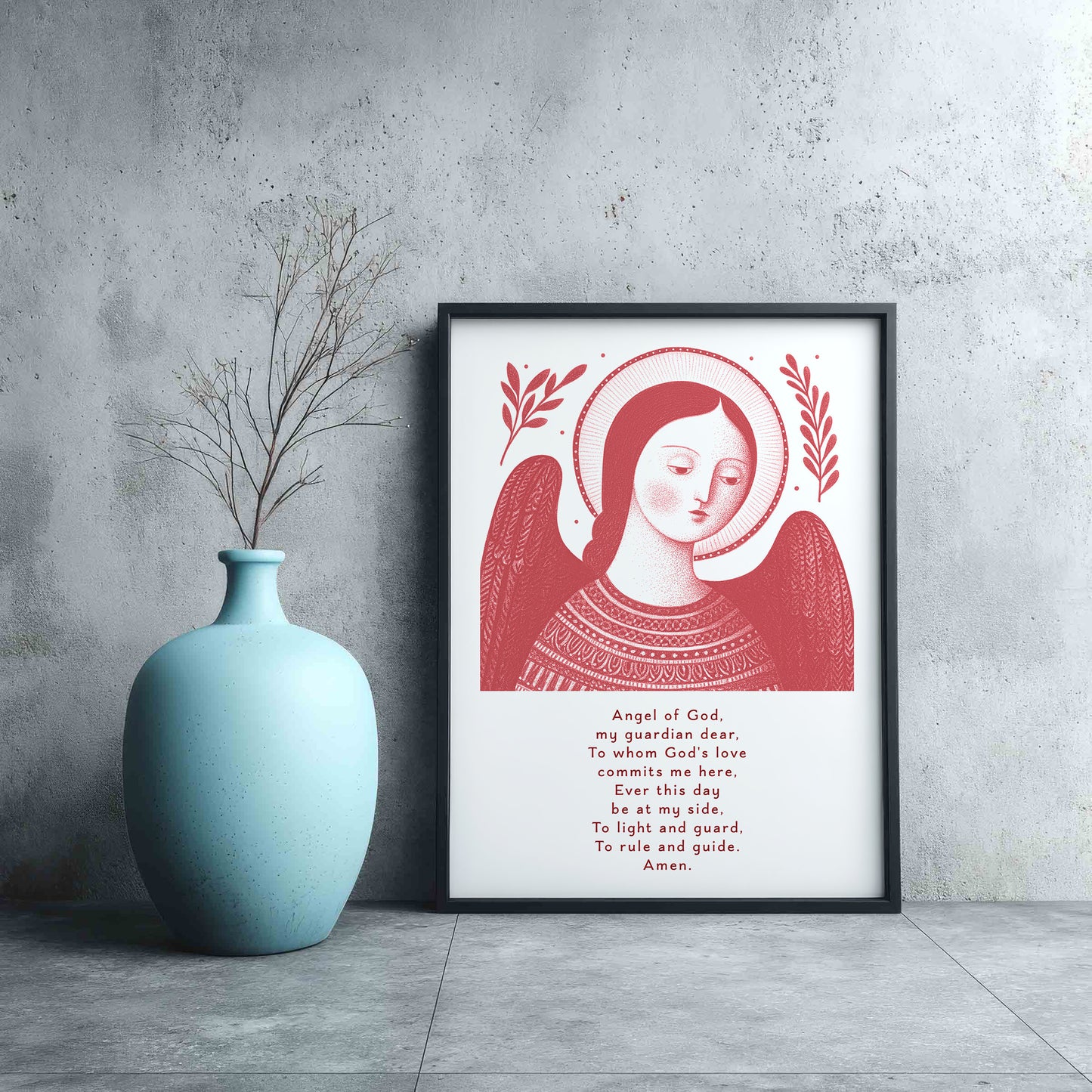 Guardian Angel for Girls Art Print - Red interior mockup 10 - p_3_girl_0001_Layer 1