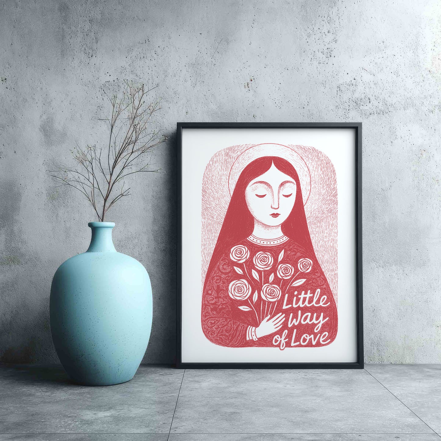 St Therese of Lisieux Art Print - Red interior mockup 10 - p_3_ter_0001_Layer 1
