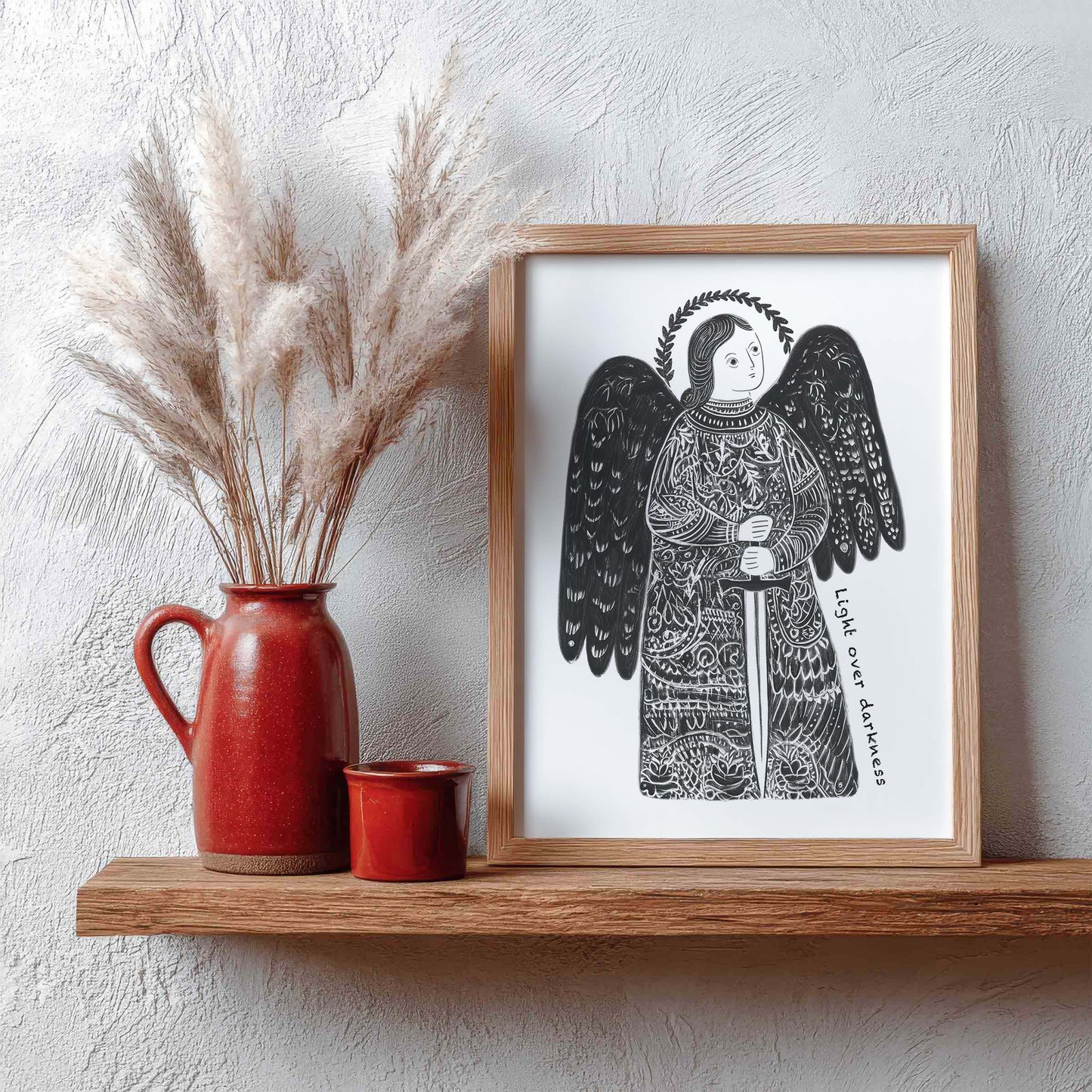 St Michael the Archangel Art Print - Black interior mockup 09 - p_4_am_0000_Layer 3