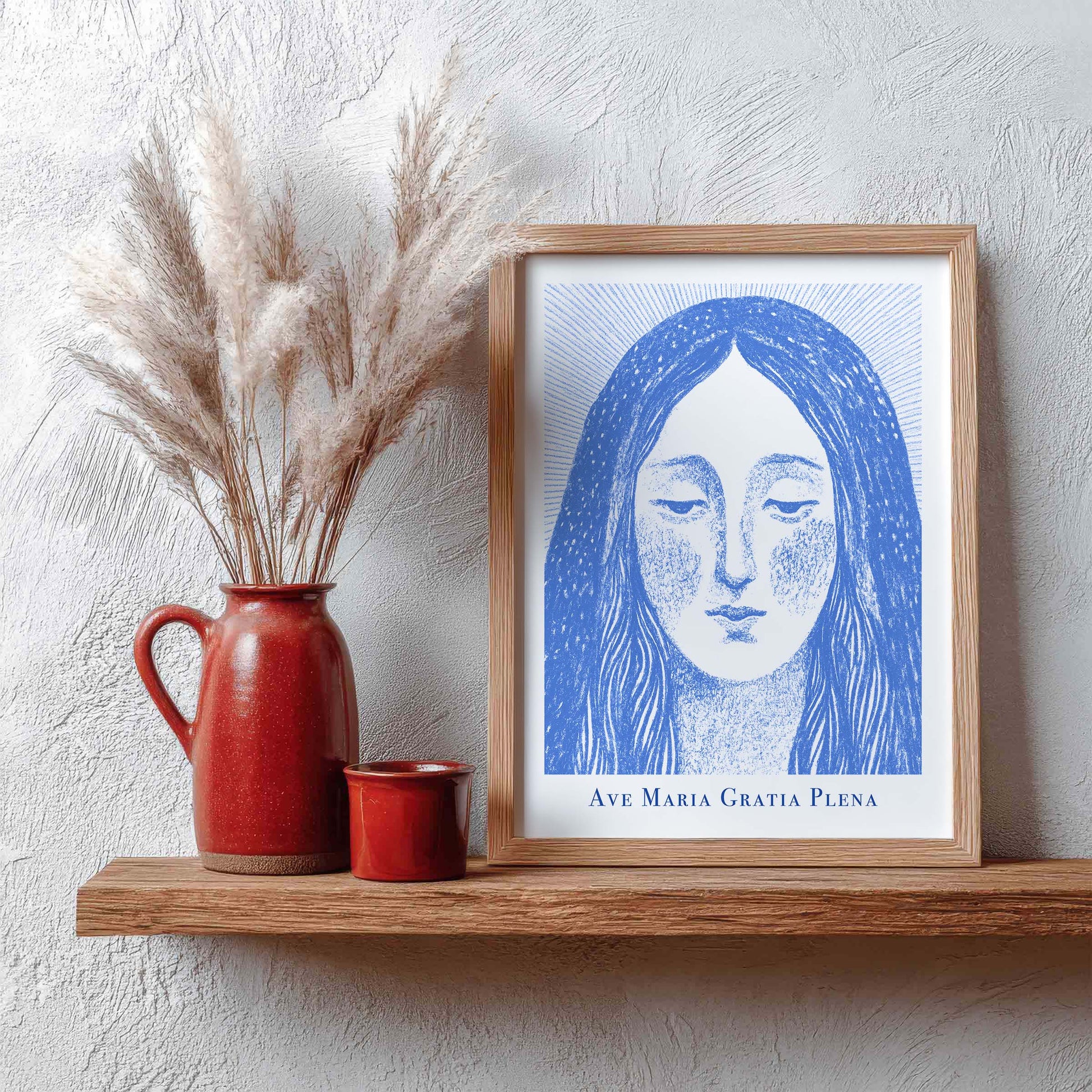 Virgin Mary Art Print - Blue interior mockup 11 - p_4_maria_0001_Layer 2
