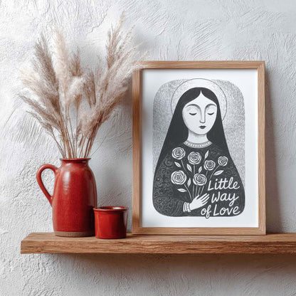 St Therese of Lisieux Art Print - Black interior mockup 10 - p_4_ter_0000_Layer 3
