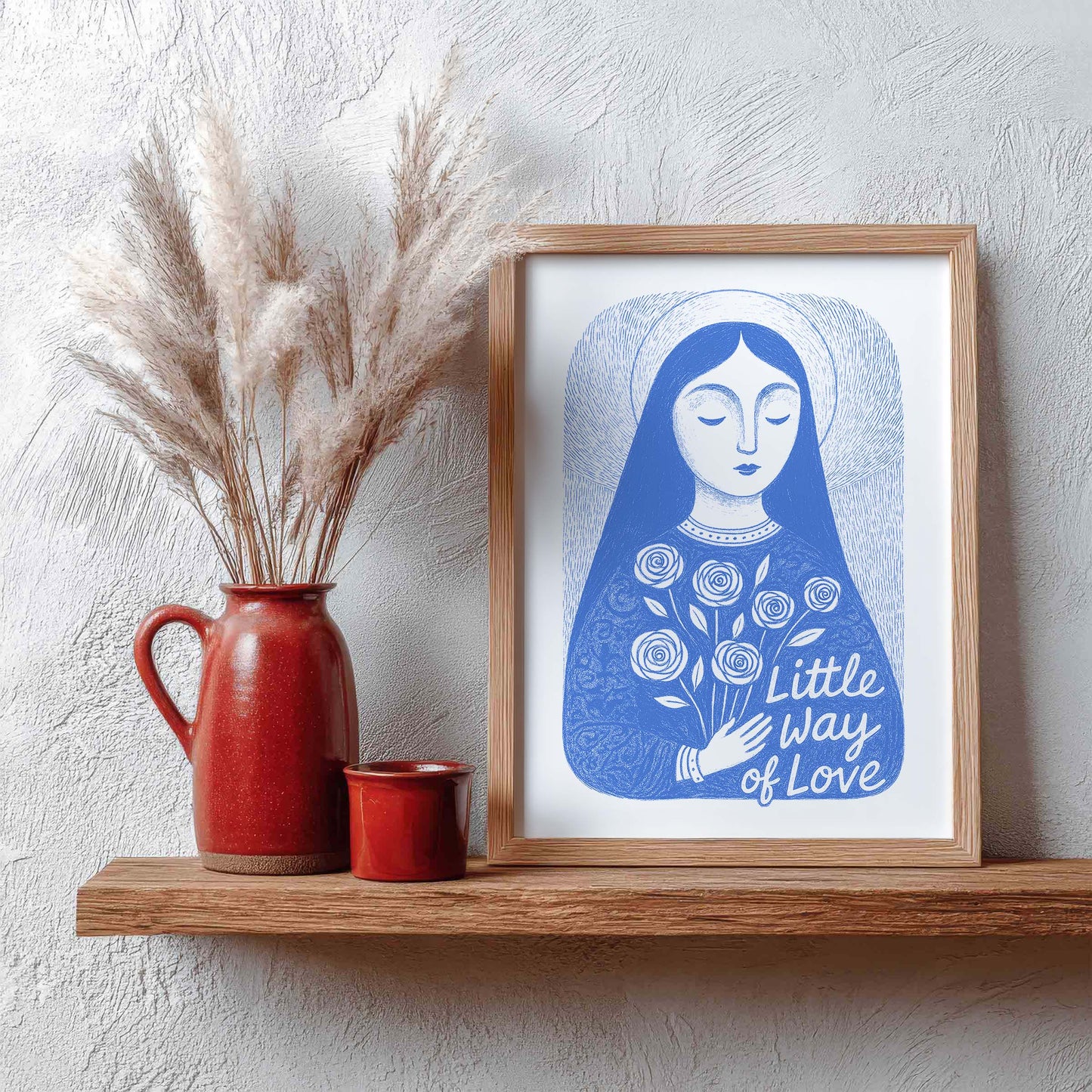 St Therese of Lisieux Art Print - Blue interior mockup 09 - p_4_ter_0001_Layer 2