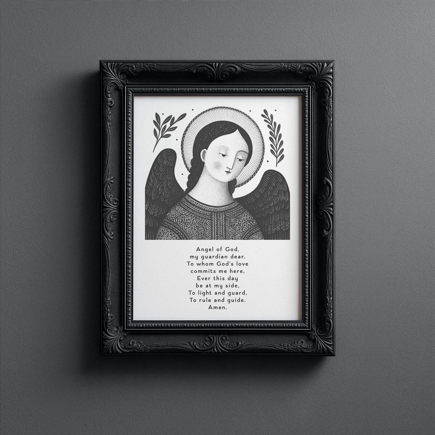 Guardian Angel for Boys Art Print - Black interior mockup 10 - p_5_boy_0000_Layer 8