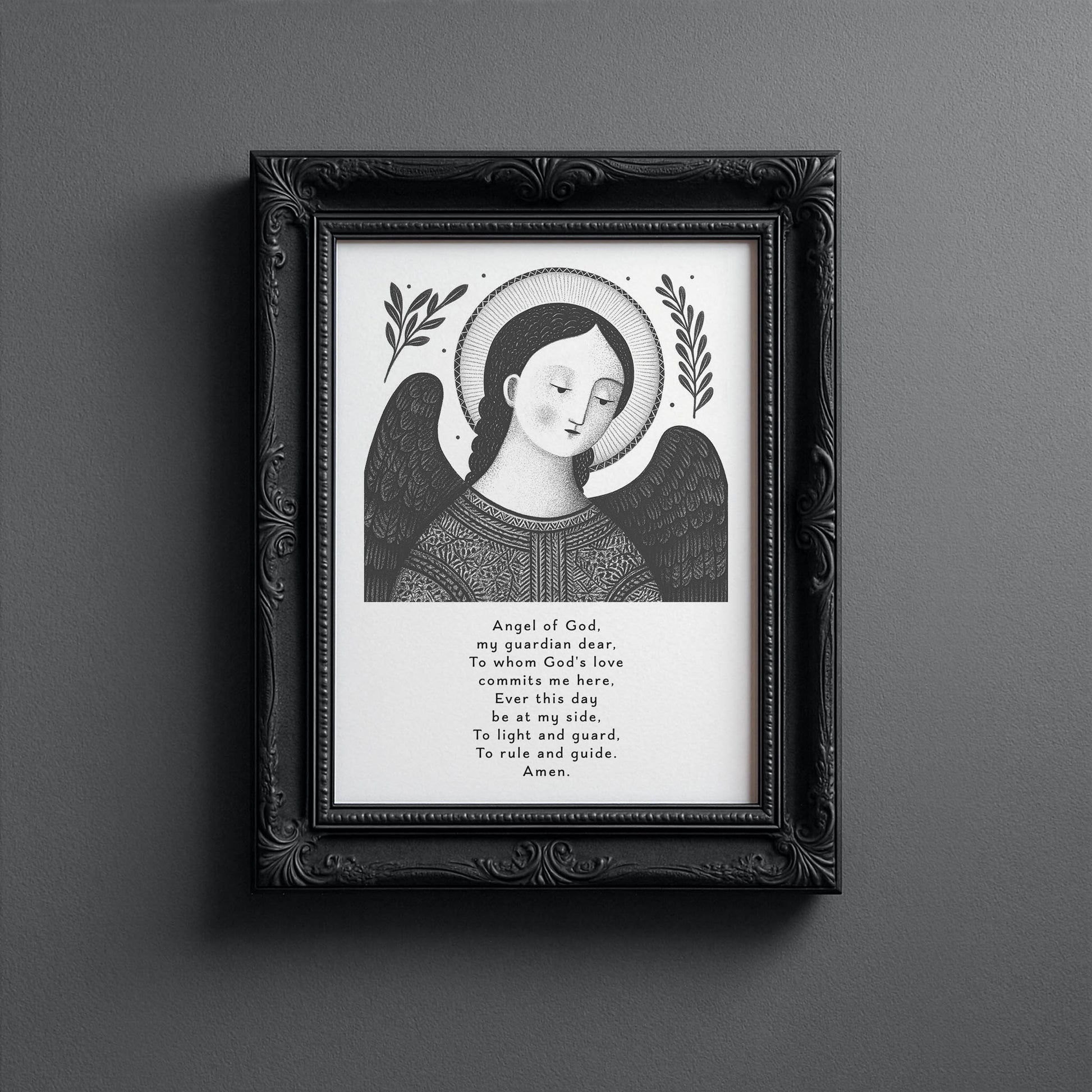 Guardian Angel for Boys Art Print - Black interior mockup 10 - p_5_boy_0000_Layer 8
