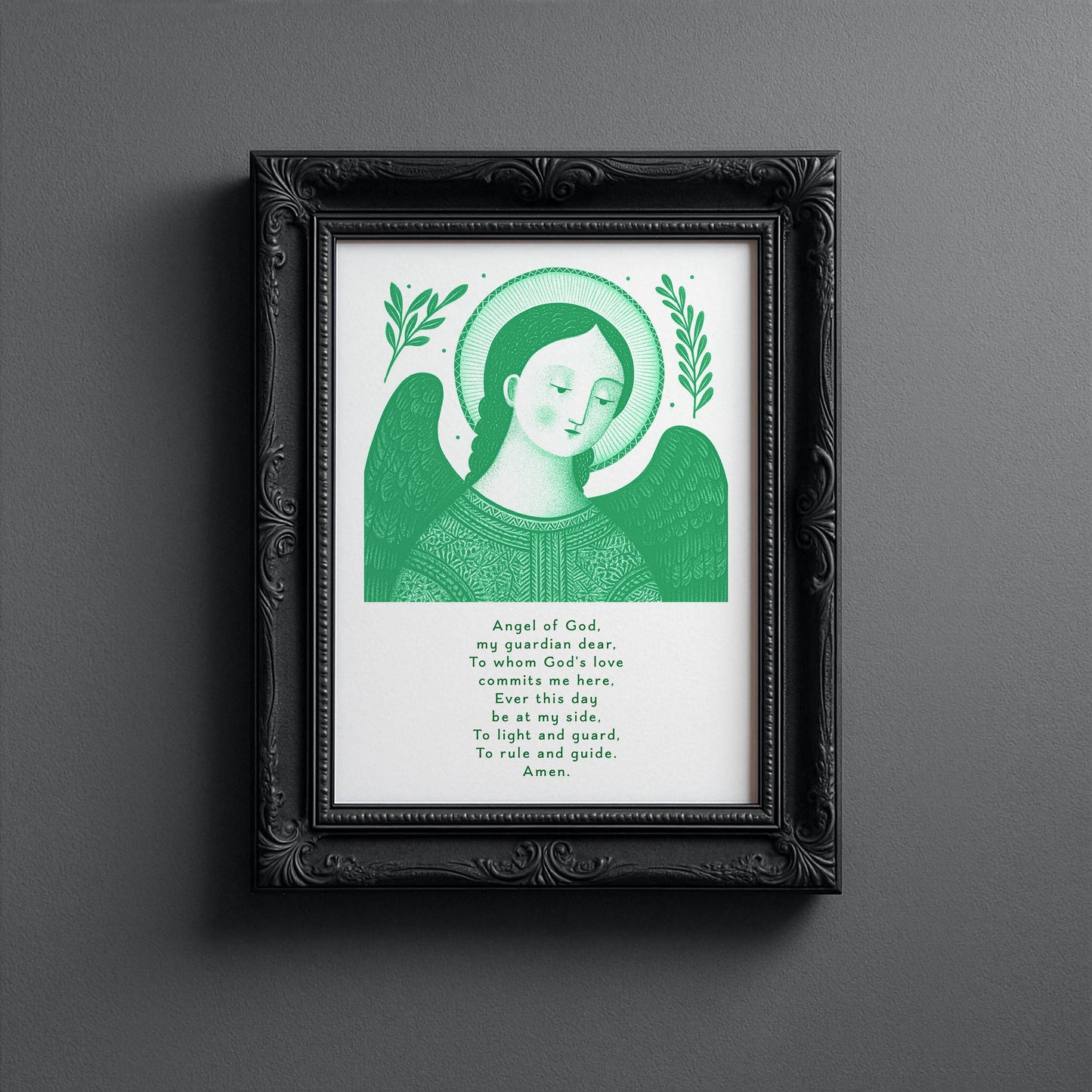 Guardian Angel for Boys Art Print - Green interior mockup 10 - p_5_boy_0003_Layer 5