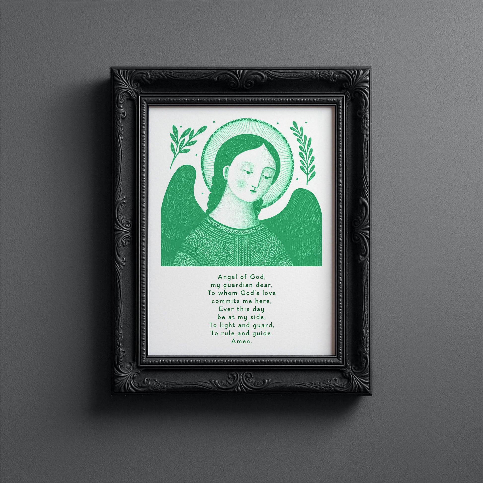 Guardian Angel for Boys Art Print - Green interior mockup 10 - p_5_boy_0003_Layer 5