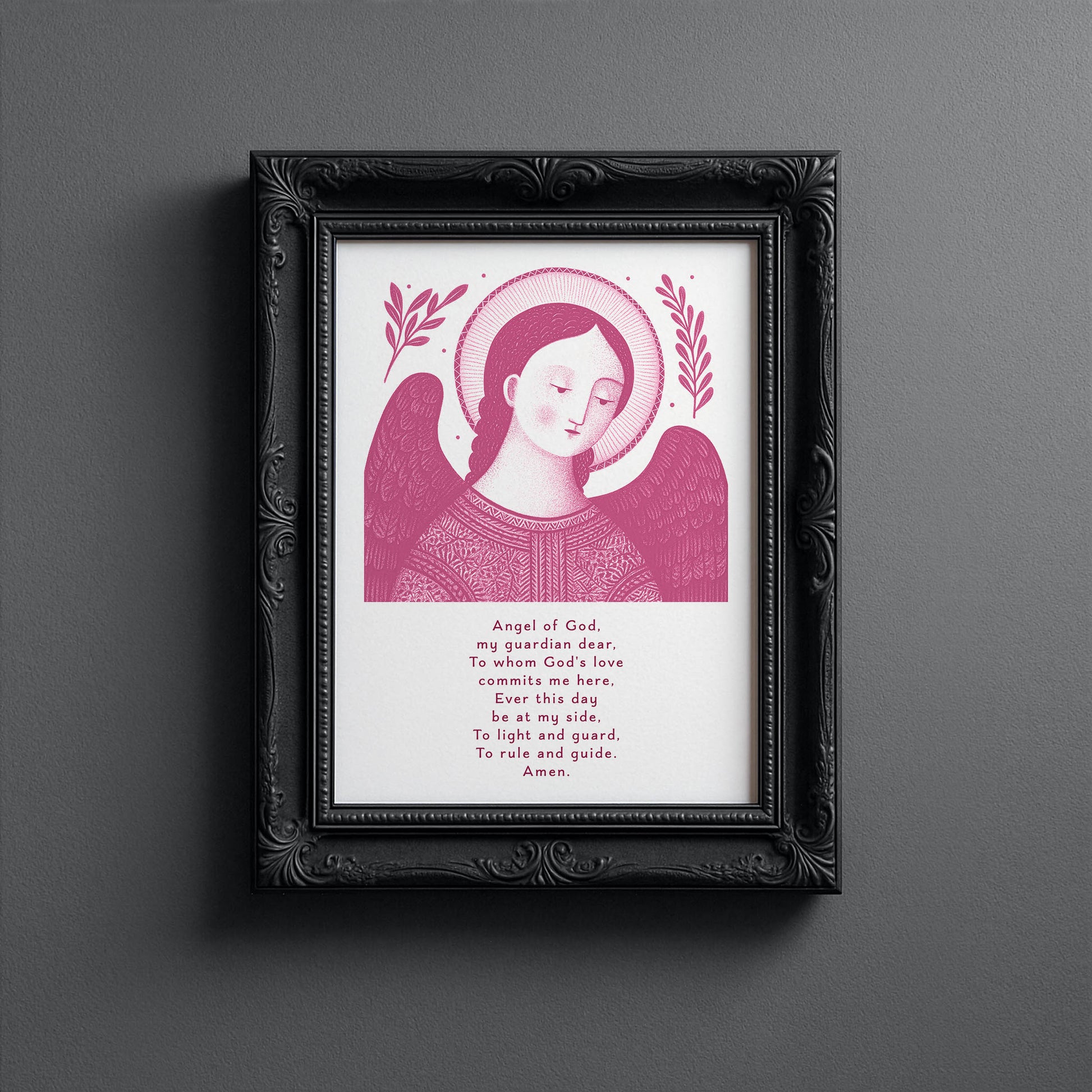 Guardian Angel for Boys Art Print - Pink interior mockup 10 - p_5_boy_0004_Layer 4