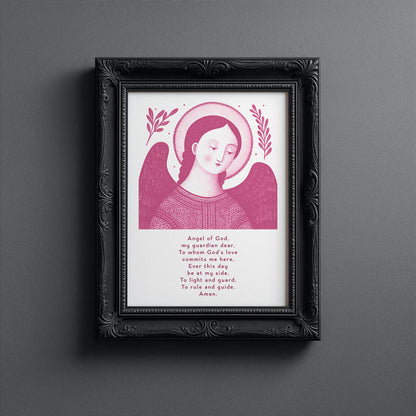 Guardian Angel for Boys Art Print - Pink interior mockup 10 - p_5_boy_0004_Layer 4
