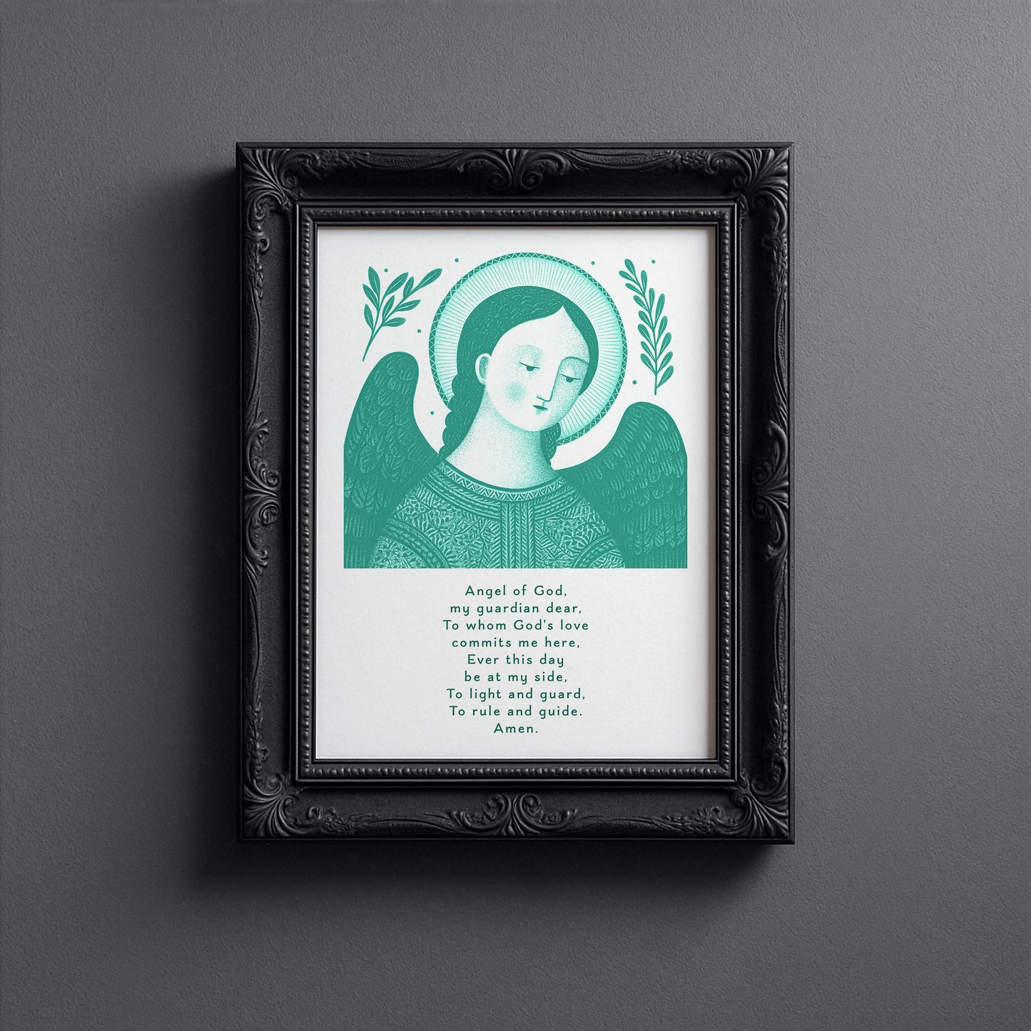 Guardian Angel for Boys Art Print - Teal interior mockup 10 - p_5_boy_0007_Layer 1