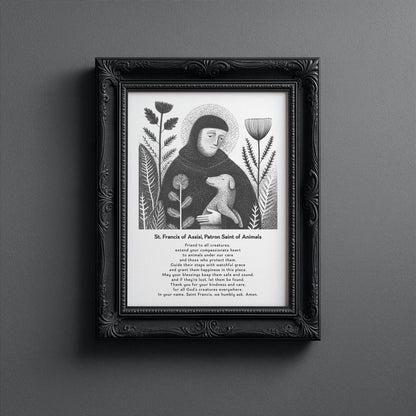 St Francis with Dog Art Print - Black interior mockup 11 - p_5_franc_dog_0000_Layer 8
