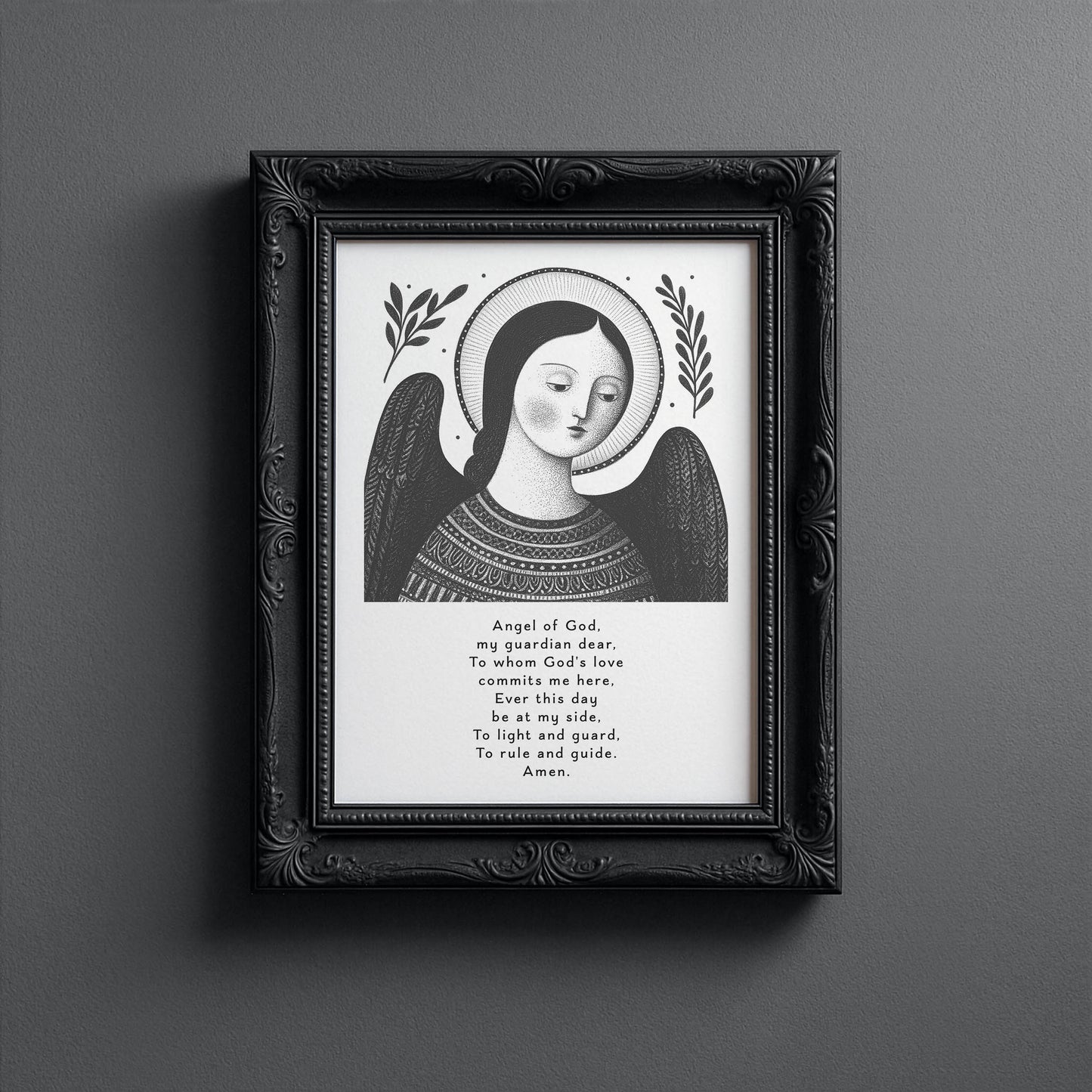 Guardian Angel for Girls Art Print - Black interior mockup 10 - p_5_girl_0000_Layer 9