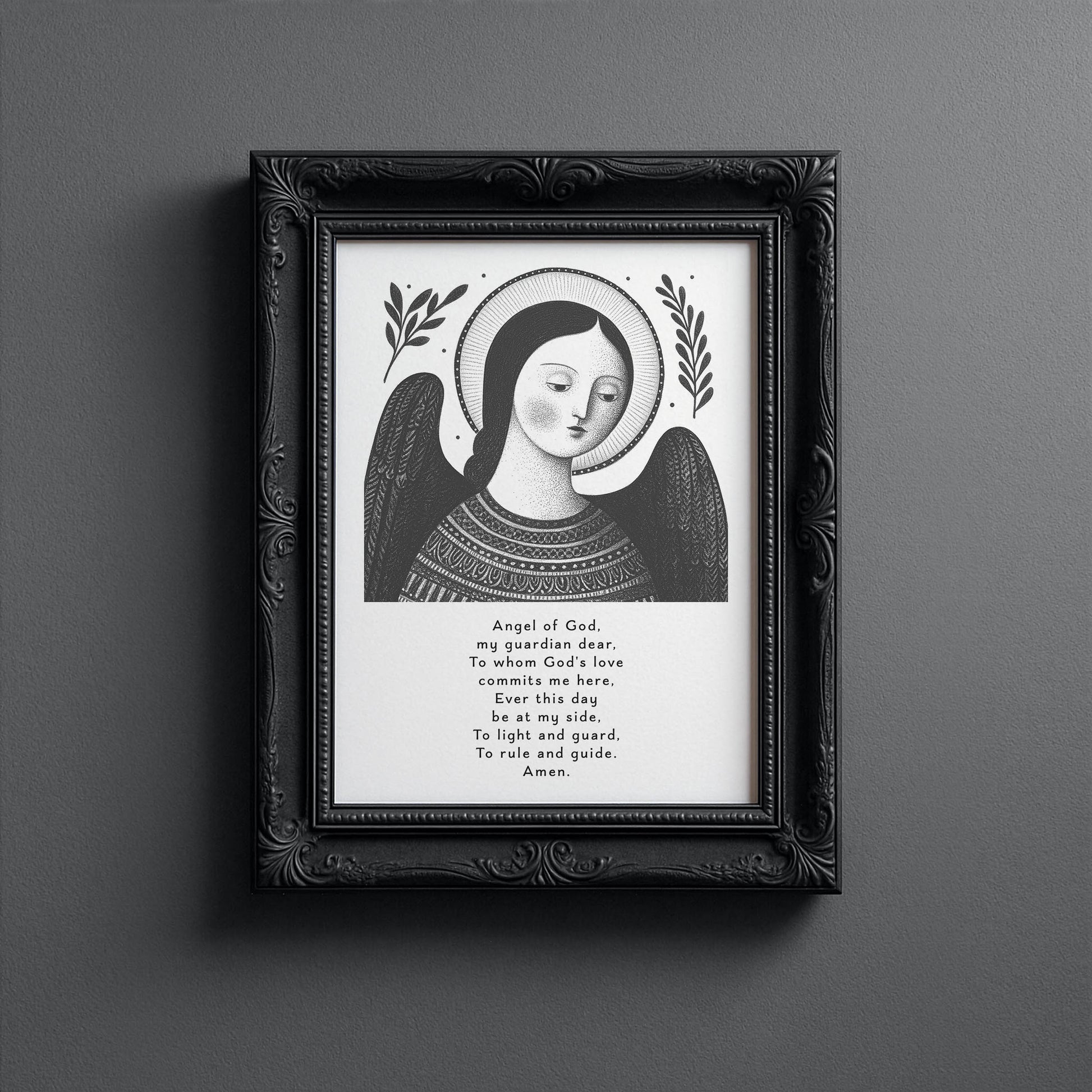 Guardian Angel for Girls Art Print - Black interior mockup 10 - p_5_girl_0000_Layer 9