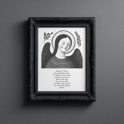Guardian Angel for Girls Art Print - Black interior mockup 10 - p_5_girl_0000_Layer 9
