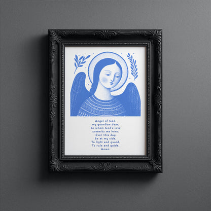 Guardian Angel for Girls Art Print - Blue interior mockup 10 - p_5_girl_0001_Layer 8
