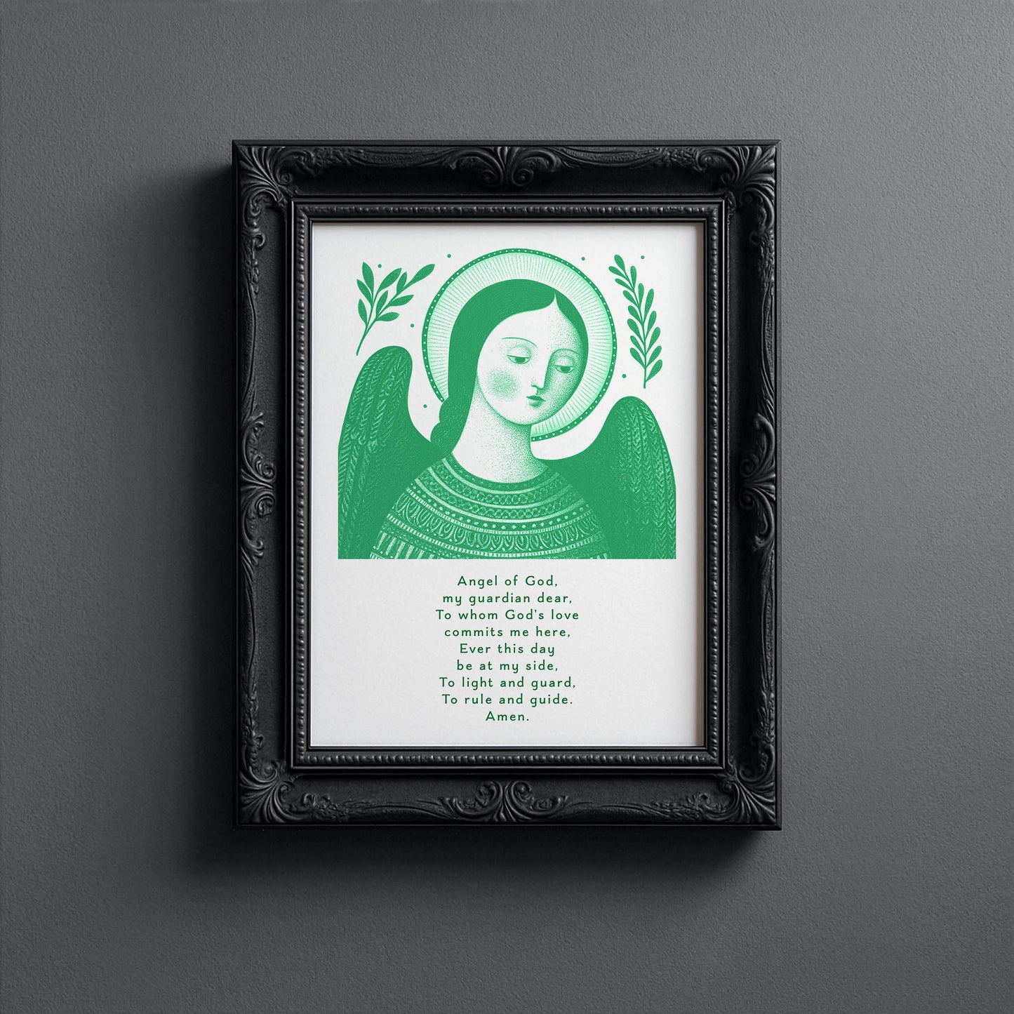 Guardian Angel for Girls Art Print - Green interior mockup 10 - p_5_girl_0003_Layer 6