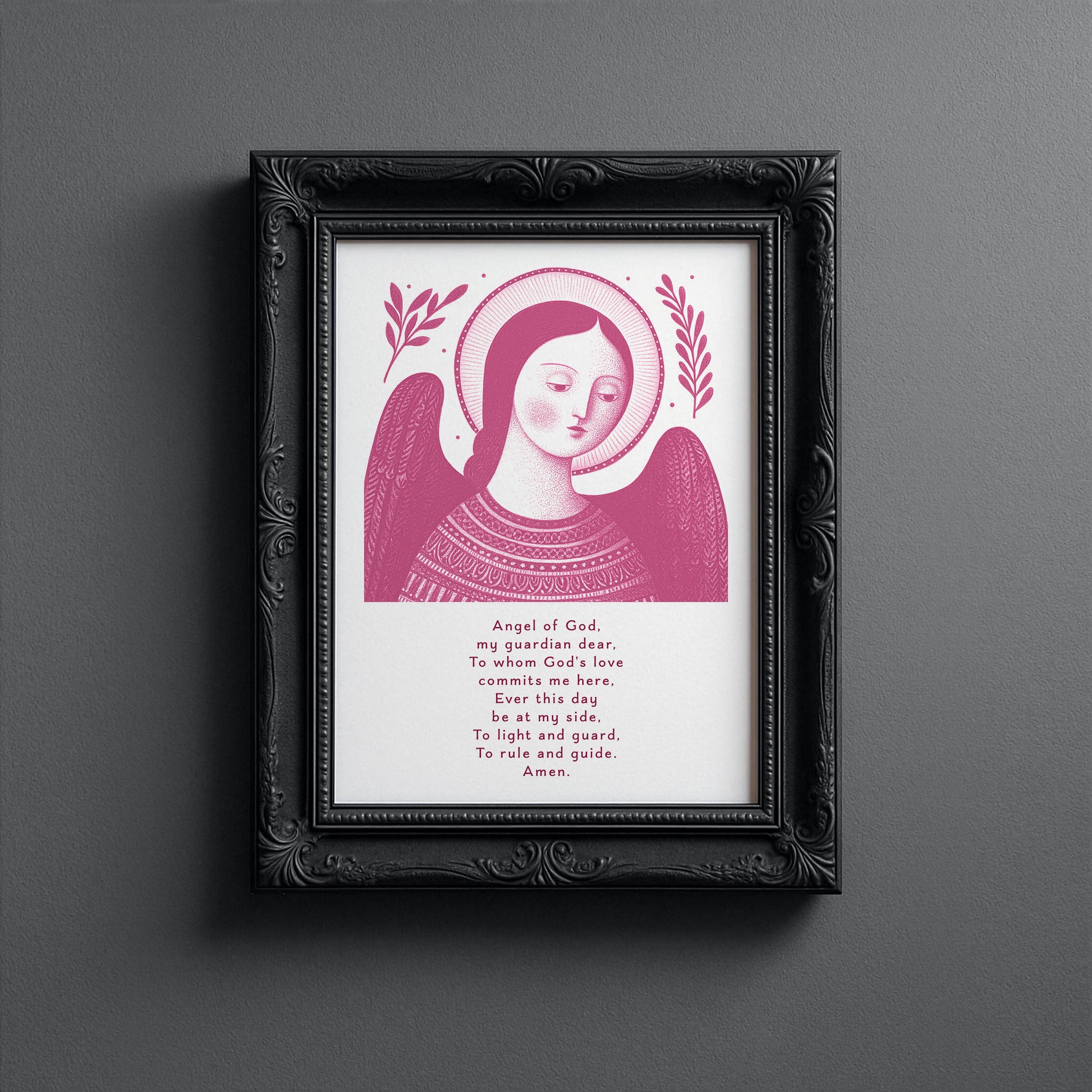 Guardian Angel for Girls Art Print - Pink interior mockup 10 - p_5_girl_0004_Layer 5