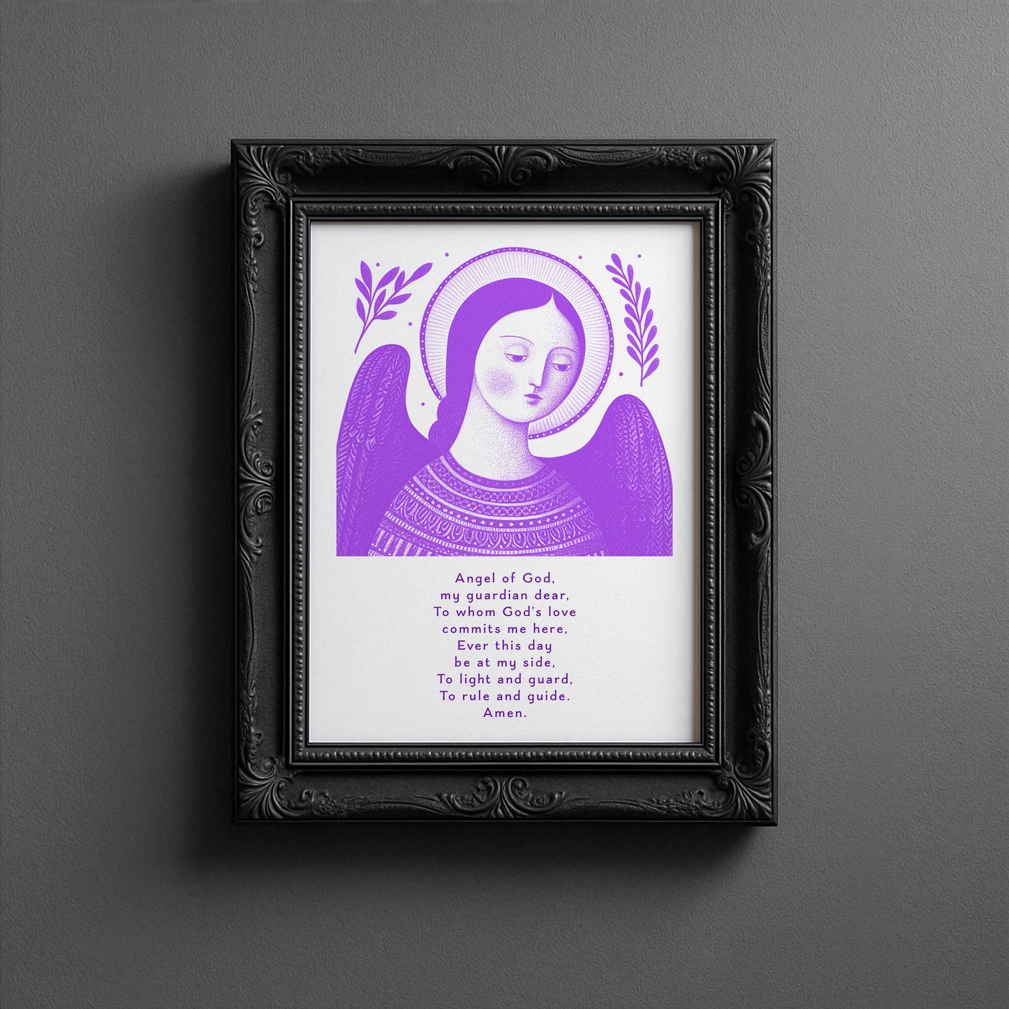 Guardian Angel for Girls Art Print - Purple interior mockup 10 - p_5_girl_0005_Layer 4
