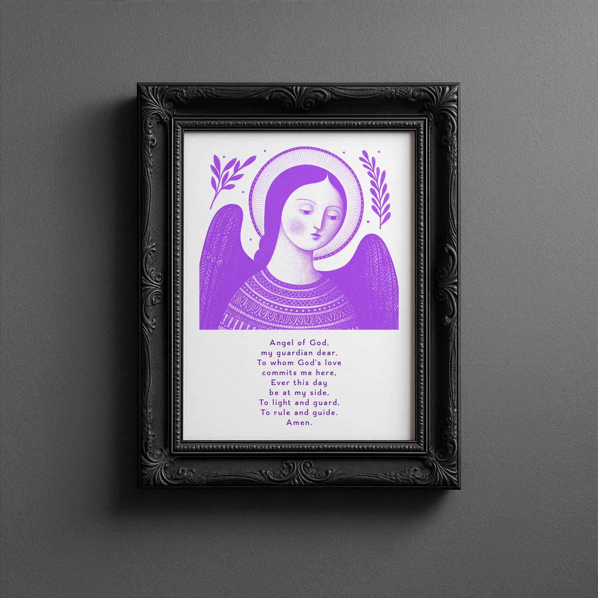 Guardian Angel for Girls Art Print - Purple interior mockup 10 - p_5_girl_0005_Layer 4