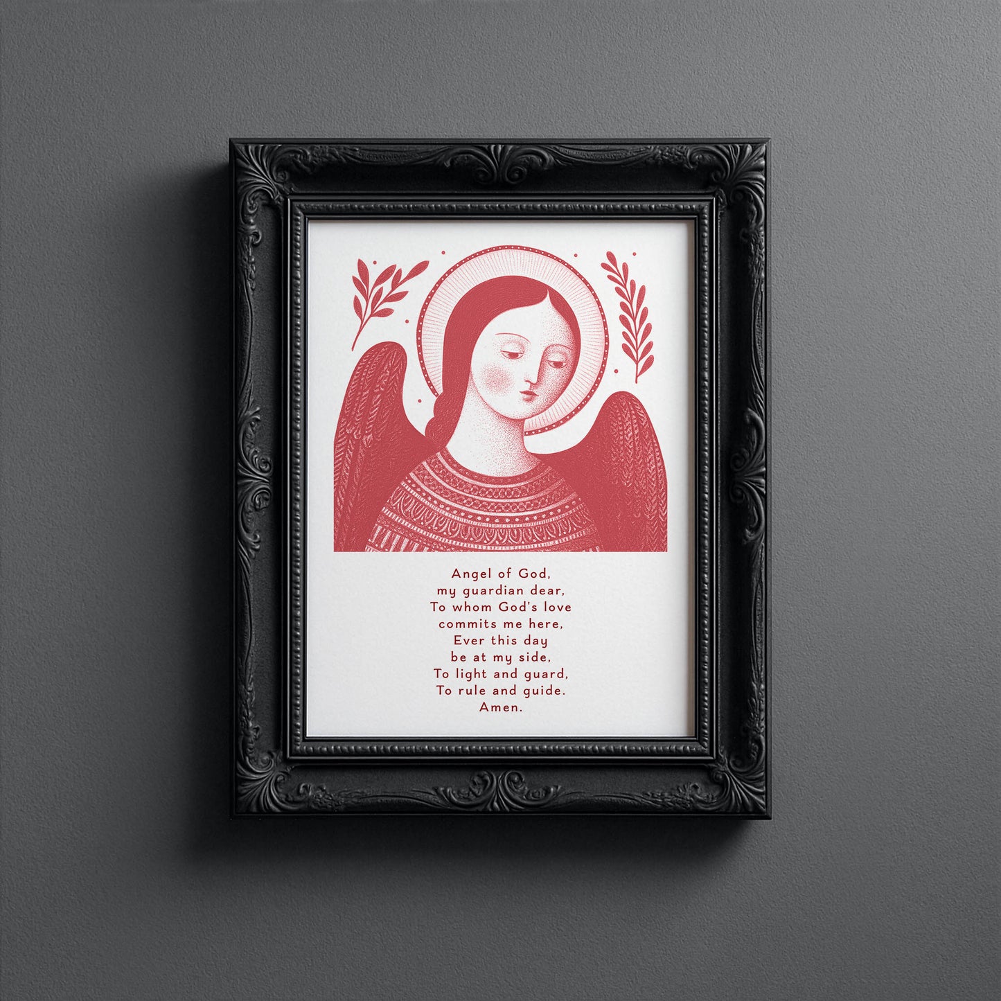 Guardian Angel for Girls Art Print - Red interior mockup 11 - p_5_girl_0006_Layer 3