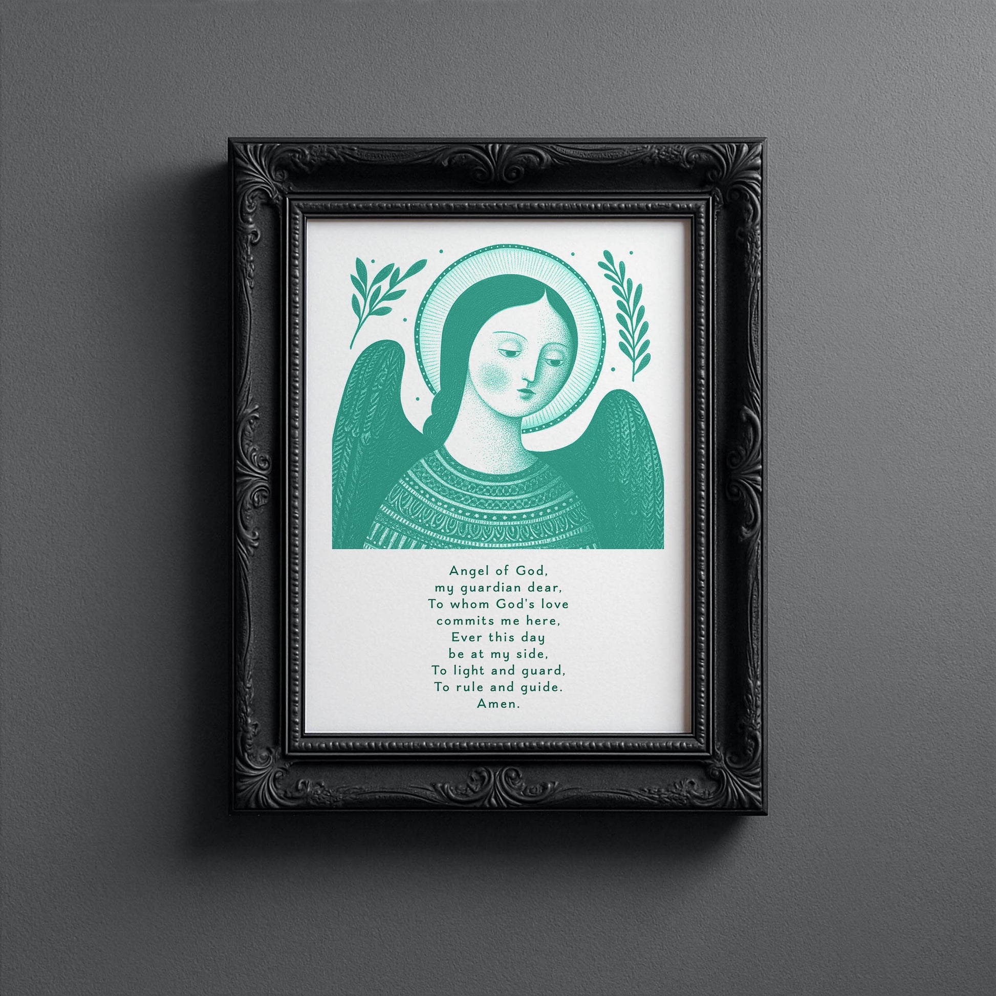 Guardian Angel for Girls Art Print - Teal interior mockup 10 - p_5_girl_0008_Layer 1