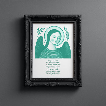 Guardian Angel for Girls Art Print - Teal interior mockup 10 - p_5_girl_0008_Layer 1