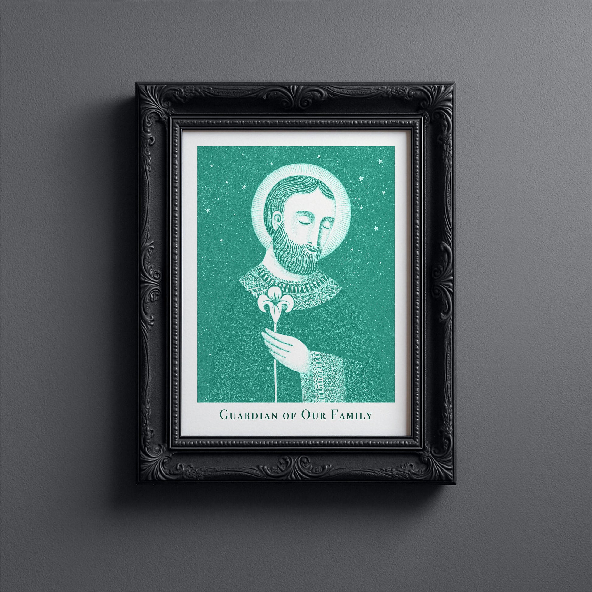 St Joseph Art Print - Teal interior mockup 10 - p_5_jos_0003_Layer 5
