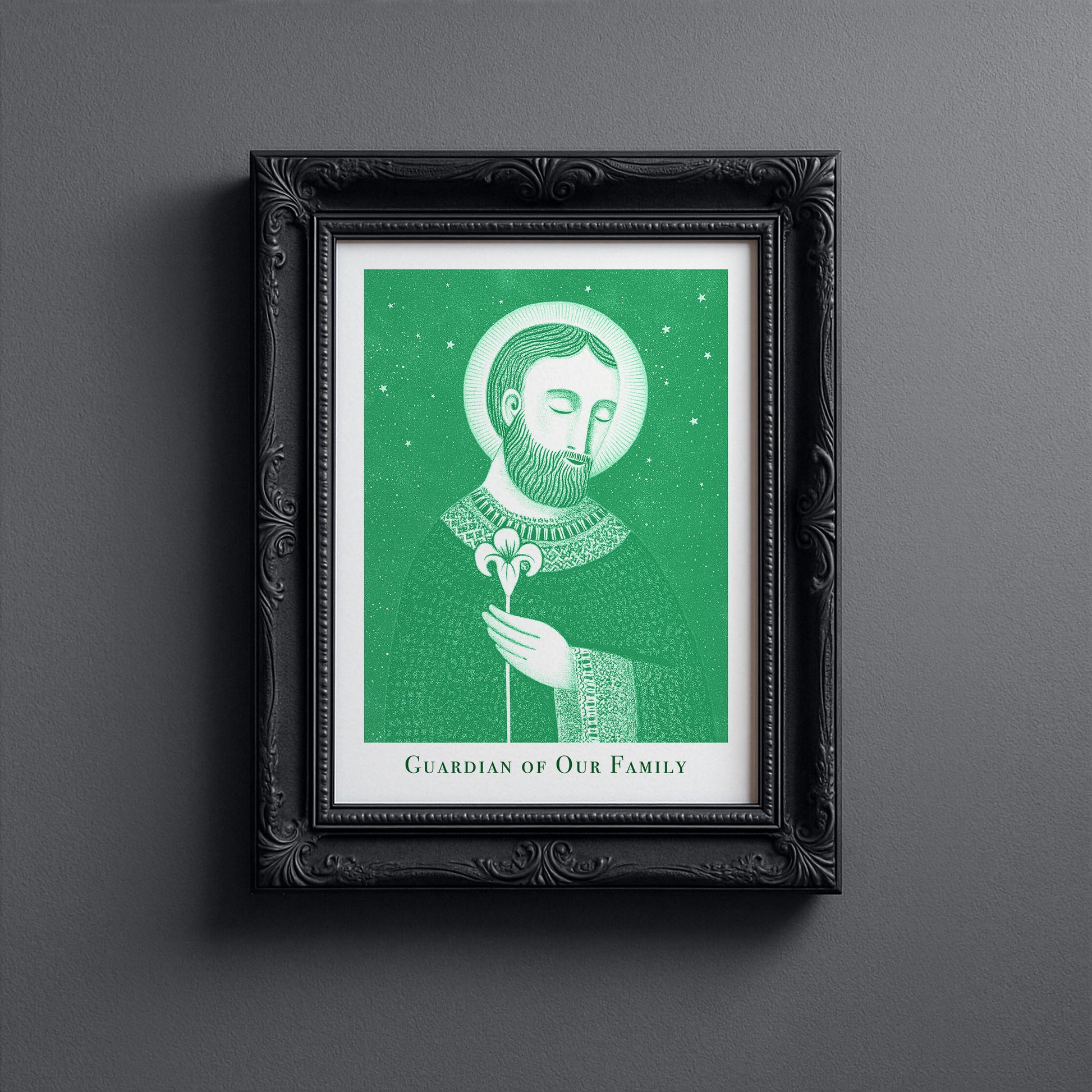 St Joseph Art Print - Green interior mockup 10 - p_5_jos_0006_Layer 2