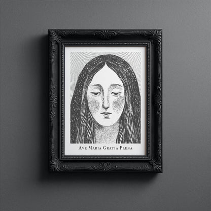 Virgin Mary Art Print - Black interior mockup 10 - p_5_maria_0000_Layer 8