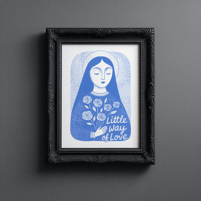 St Therese of Lisieux Art Print - Blue interior mockup 10 - p_5_ter_0000_Layer 1