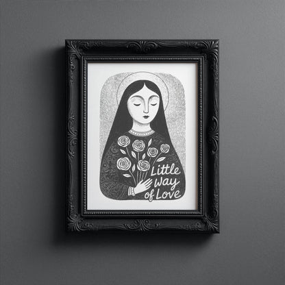 St Therese of Lisieux Art Print - Black interior mockup 11 - p_5_ter_0000_Layer 10