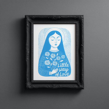 St Therese of Lisieux Art Print - Deep Blue interior mockup 10 - p_5_ter_0002_Layer 8